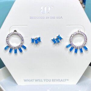 2pc Set Aquamarine Ice Crystal Earrings RBP7280 A Girls Best Friend